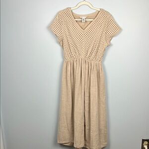 Vasna large 100% cotton eyelet summer midi dress